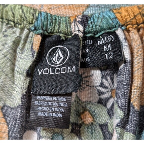 NWT Volcom Size M Cami Tank Top Floral Flowy Back Tie Boho Casual Beachy - Picture 7 of 12